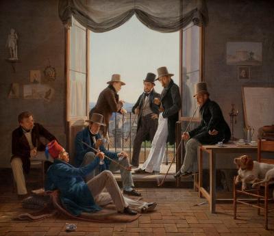 Constantin Hansen Et selskab af danske kunstnere i Rom, 1837, SMK