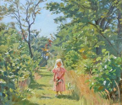P.S. Krøyer. Vibeke Krøyer i Skagen Plantage, 1899