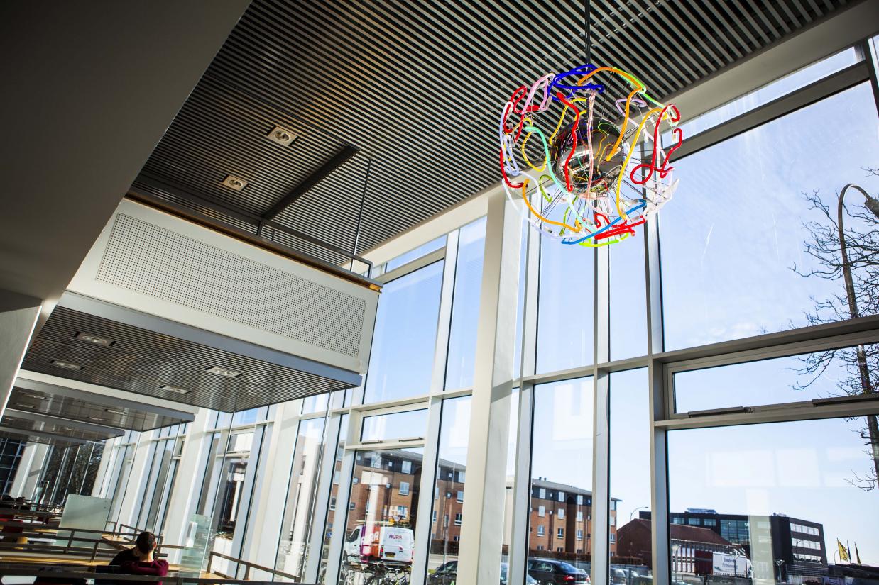Erik A. Frandsen: Three lamps, 2015, The IT Corner, Aarhus University