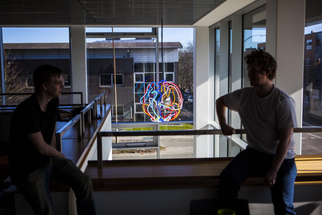 Erik A. Frandsen: Three lamps, 2015, The IT Corner, Aarhus University