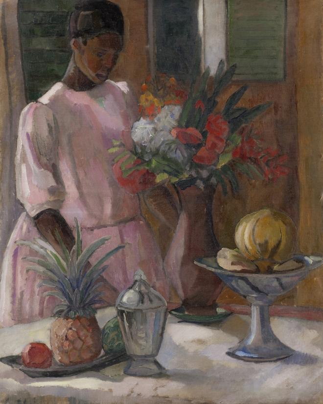 Astrid Holm Rose dækker bord