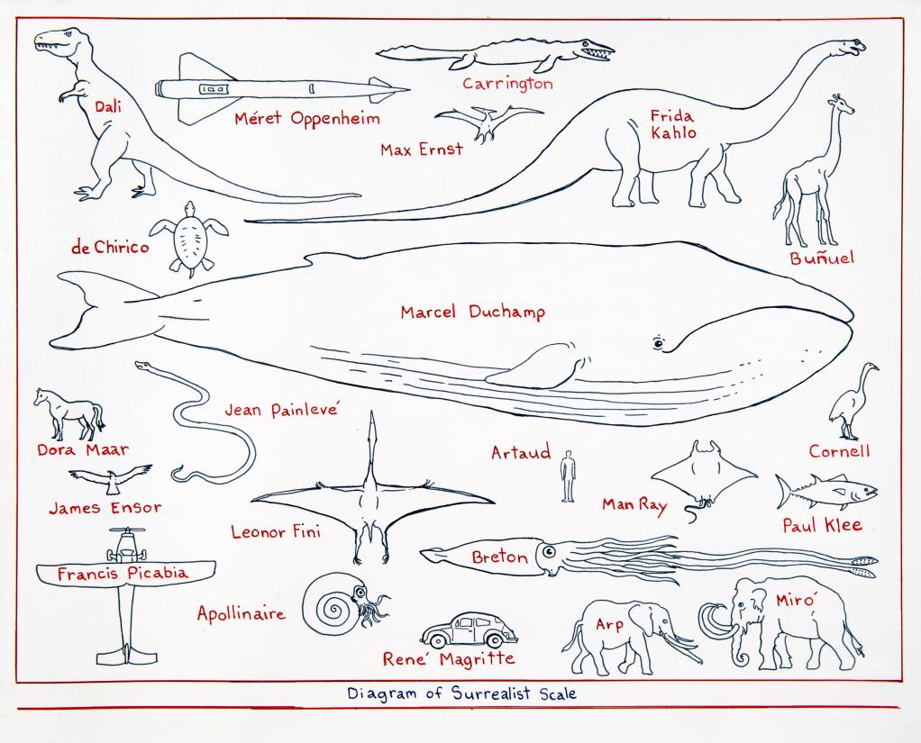 Mark Dion. Diagram of Surrealist Scale, 2019