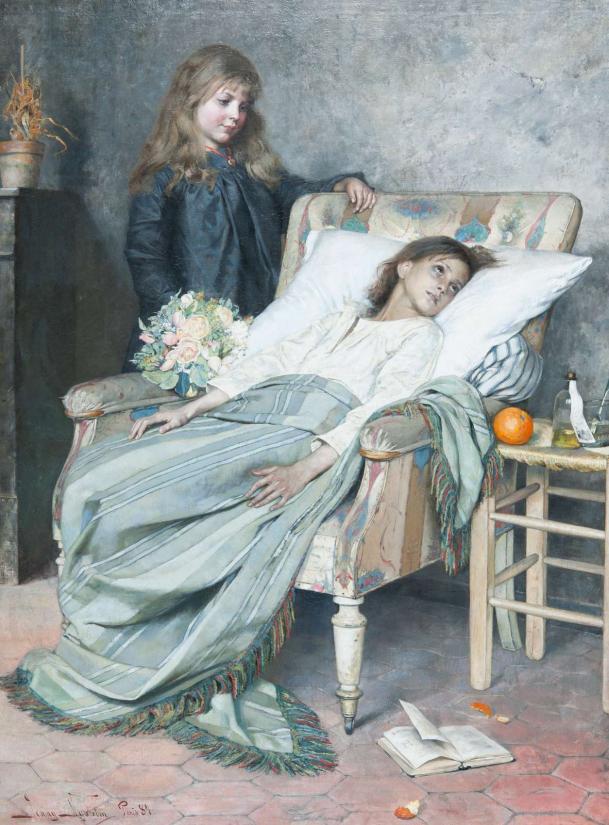 Jenny Nyström. Konvalescenten, 1884. Olie på lærred, 154 x 115 cm. Nationalmuseum, Stockholm