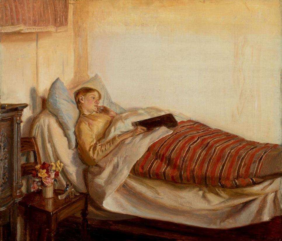 Michael Ancher. En syg pige. Tine Normand, 1883. Olie på lærred, 81 x 90 cm. Skagens Kunstmuseer