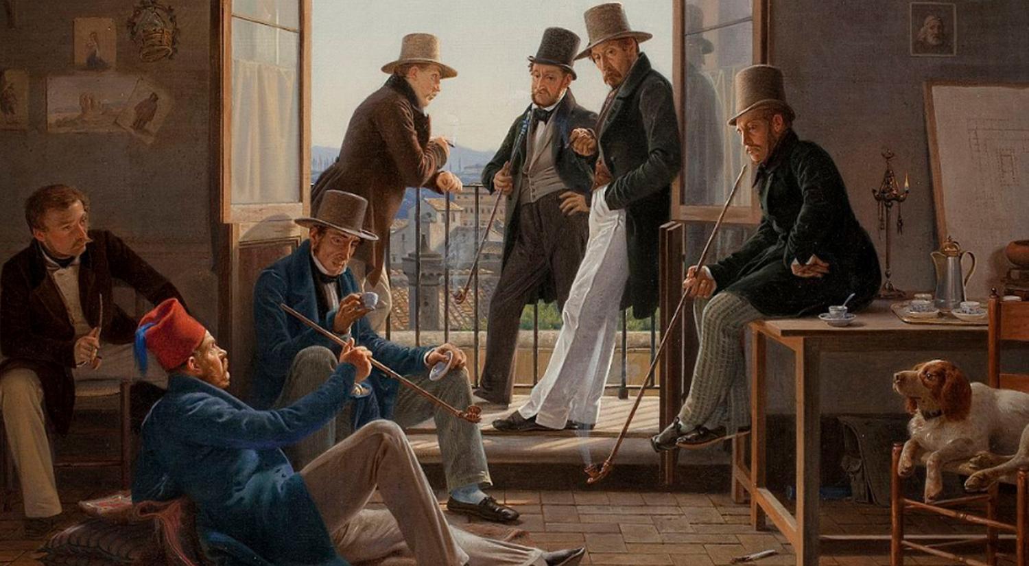 Constantin Hansen Et selskab af danske kunstnere i Rom, 1837, SMK crop