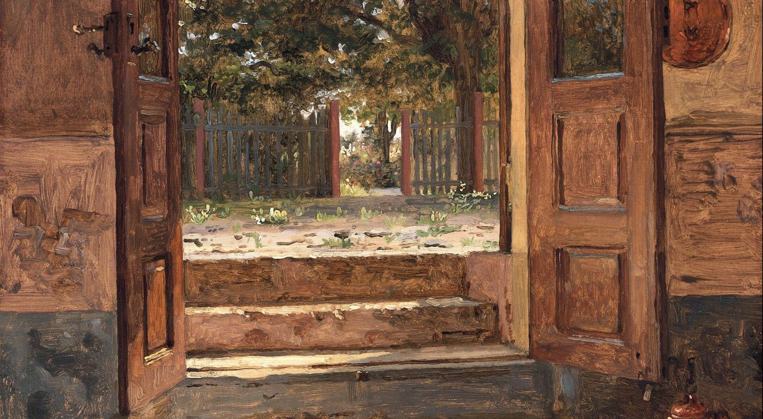 Christen Købke. Nedgang til et køkken, ca. 1845 detalje